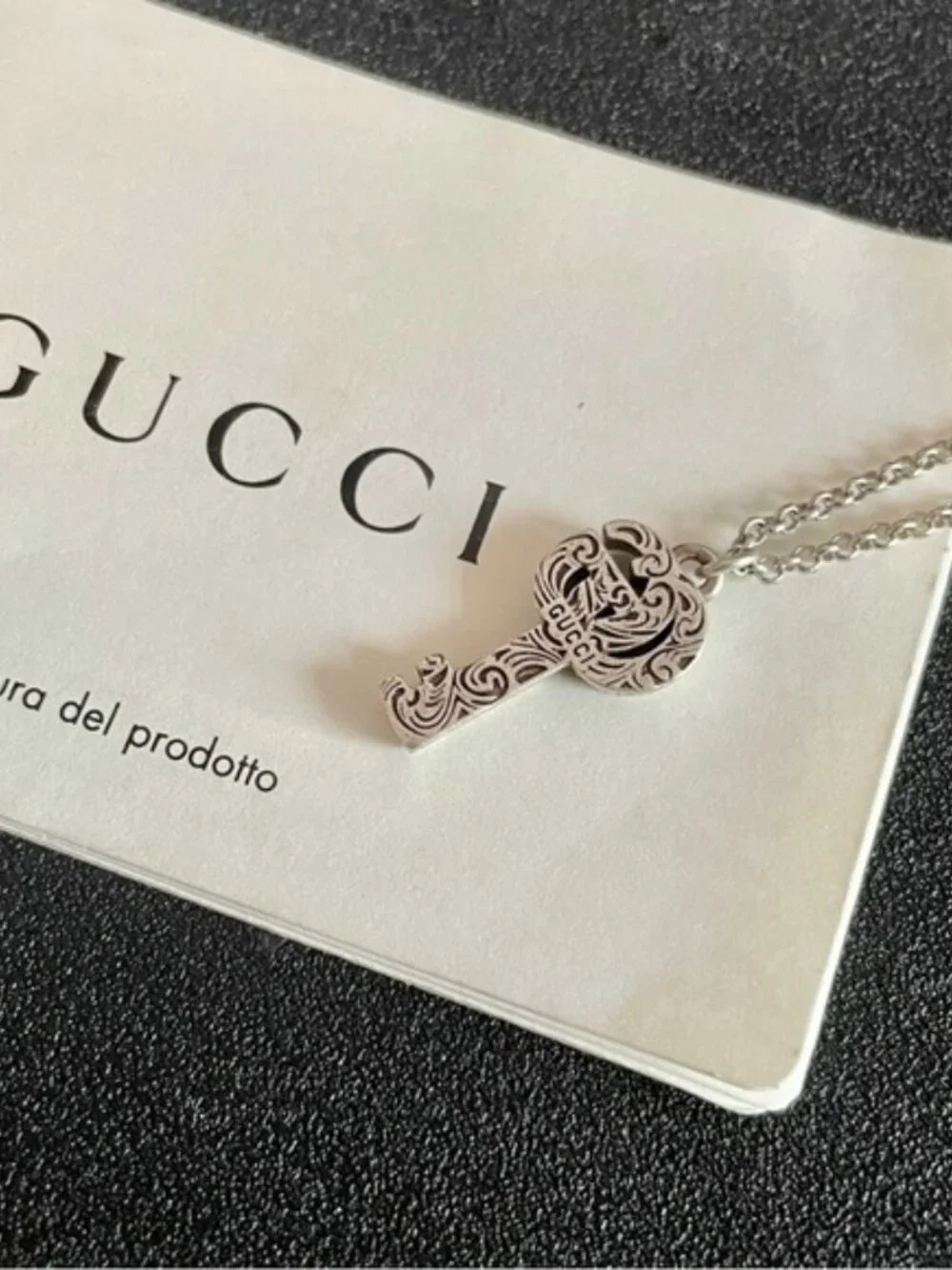 Gucci Ornate Silver Key Necklace - Picture 3 of 4